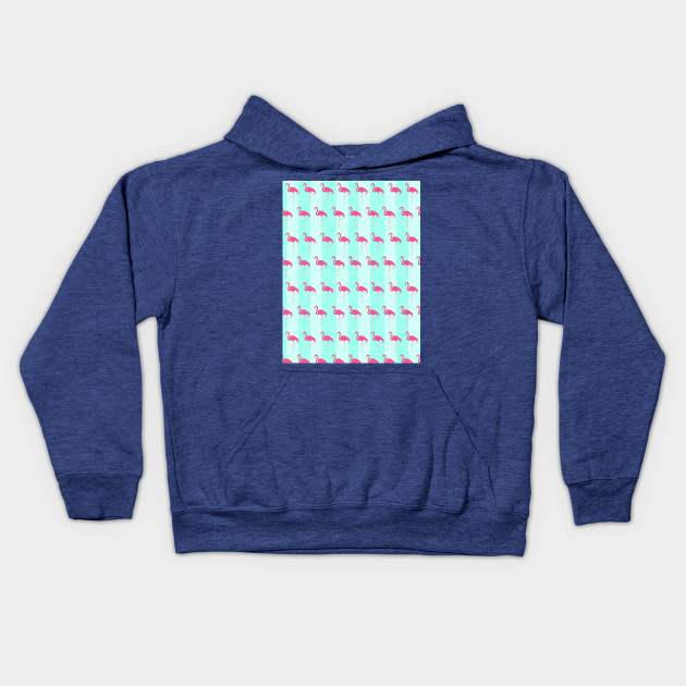 Pastel pink and blue flamingo Kids Hoodie by Artisy Artist 